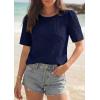 image:imagePRETTYGARDEN Embroidered Eyelet Tops for Women Summer Blouses Dressy Casual 2026 Spring Work Teacher Puff Short Sleeve ShirtsNavy Blue