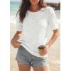image:imagePRETTYGARDEN Embroidered Eyelet Tops for Women Summer Blouses Dressy Casual 2026 Spring Work Teacher Puff Short Sleeve ShirtsWhite