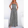 image:imagePRETTYGARDEN One Piece Jumpsuits for Women Casual Summer Cruise Outfits 2026 Spring Fashion Smocked Wide Leg Gingham RompersBlack