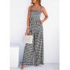 image:imagePRETTYGARDEN One Piece Jumpsuits for Women Casual Summer Cruise Outfits 2026 Spring Fashion Smocked Wide Leg Gingham RompersBlack