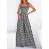image:imagePRETTYGARDEN One Piece Jumpsuits for Women Casual Summer Cruise Outfits 2026 Spring Fashion Smocked Wide Leg Gingham RompersBlack