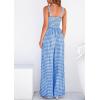 image:imagePRETTYGARDEN One Piece Jumpsuits for Women Casual Summer Cruise Outfits 2026 Spring Fashion Smocked Wide Leg Gingham RompersBlue