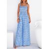 image:imagePRETTYGARDEN One Piece Jumpsuits for Women Casual Summer Cruise Outfits 2026 Spring Fashion Smocked Wide Leg Gingham RompersBlue