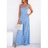 image:imagePRETTYGARDEN One Piece Jumpsuits for Women Casual Summer Cruise Outfits 2026 Spring Fashion Smocked Wide Leg Gingham RompersBlue