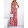 image:imagePRETTYGARDEN One Piece Jumpsuits for Women Casual Summer Cruise Outfits 2026 Spring Fashion Smocked Wide Leg Gingham RompersBurgundy
