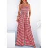 image:imagePRETTYGARDEN One Piece Jumpsuits for Women Casual Summer Cruise Outfits 2026 Spring Fashion Smocked Wide Leg Gingham RompersBurgundy