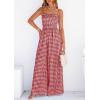 image:imagePRETTYGARDEN One Piece Jumpsuits for Women Casual Summer Cruise Outfits 2026 Spring Fashion Smocked Wide Leg Gingham RompersBurgundy