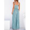 image:imagePRETTYGARDEN One Piece Jumpsuits for Women Casual Summer Cruise Outfits 2026 Spring Fashion Smocked Wide Leg Gingham RompersDusty Blue