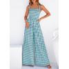 image:imagePRETTYGARDEN One Piece Jumpsuits for Women Casual Summer Cruise Outfits 2026 Spring Fashion Smocked Wide Leg Gingham RompersDusty Blue