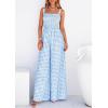image:imagePRETTYGARDEN One Piece Jumpsuits for Women Casual Summer Cruise Outfits 2026 Spring Fashion Smocked Wide Leg Gingham RompersLight Blue