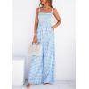 image:imagePRETTYGARDEN One Piece Jumpsuits for Women Casual Summer Cruise Outfits 2026 Spring Fashion Smocked Wide Leg Gingham RompersLight Blue