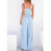 image:imagePRETTYGARDEN One Piece Jumpsuits for Women Casual Summer Cruise Outfits 2026 Spring Fashion Smocked Wide Leg Gingham RompersLight Blue