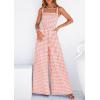 image:imagePRETTYGARDEN One Piece Jumpsuits for Women Casual Summer Cruise Outfits 2026 Spring Fashion Smocked Wide Leg Gingham RompersLight Pink