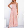 image:imagePRETTYGARDEN One Piece Jumpsuits for Women Casual Summer Cruise Outfits 2026 Spring Fashion Smocked Wide Leg Gingham RompersLight Pink