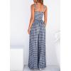 image:imagePRETTYGARDEN One Piece Jumpsuits for Women Casual Summer Cruise Outfits 2026 Spring Fashion Smocked Wide Leg Gingham RompersNavy Blue