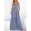 image:imagePRETTYGARDEN One Piece Jumpsuits for Women Casual Summer Cruise Outfits 2026 Spring Fashion Smocked Wide Leg Gingham RompersNavy Blue