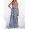 image:imagePRETTYGARDEN One Piece Jumpsuits for Women Casual Summer Cruise Outfits 2026 Spring Fashion Smocked Wide Leg Gingham RompersNavy Blue