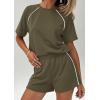 image:imagePRETTYGARDEN Shorts Sets Women 2 Piece Outfits Summer 2026 Matching Workout Athletic Clothing Casual Spring Travel LoungewearArmy Green