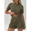 image:imagePRETTYGARDEN Shorts Sets Women 2 Piece Outfits Summer 2026 Matching Workout Athletic Clothing Casual Spring Travel LoungewearArmy Green