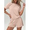 image:imagePRETTYGARDEN Shorts Sets Women 2 Piece Outfits Summer 2026 Matching Workout Athletic Clothing Casual Spring Travel LoungewearBeige
