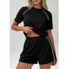 image:imagePRETTYGARDEN Shorts Sets Women 2 Piece Outfits Summer 2026 Matching Workout Athletic Clothing Casual Spring Travel LoungewearBlack