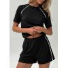 image:imagePRETTYGARDEN Shorts Sets Women 2 Piece Outfits Summer 2026 Matching Workout Athletic Clothing Casual Spring Travel LoungewearBlack