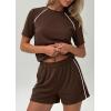 image:imagePRETTYGARDEN Shorts Sets Women 2 Piece Outfits Summer 2026 Matching Workout Athletic Clothing Casual Spring Travel LoungewearBrown