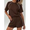 image:imagePRETTYGARDEN Shorts Sets Women 2 Piece Outfits Summer 2026 Matching Workout Athletic Clothing Casual Spring Travel LoungewearBrown