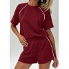 image:imagePRETTYGARDEN Shorts Sets Women 2 Piece Outfits Summer 2026 Matching Workout Athletic Clothing Casual Spring Travel LoungewearBurgundy