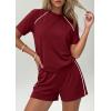 image:imagePRETTYGARDEN Shorts Sets Women 2 Piece Outfits Summer 2026 Matching Workout Athletic Clothing Casual Spring Travel LoungewearBurgundy
