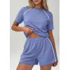 image:imagePRETTYGARDEN Shorts Sets Women 2 Piece Outfits Summer 2026 Matching Workout Athletic Clothing Casual Spring Travel LoungewearLight Blue