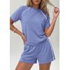 image:imagePRETTYGARDEN Shorts Sets Women 2 Piece Outfits Summer 2026 Matching Workout Athletic Clothing Casual Spring Travel LoungewearLight Blue