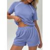 image:imagePRETTYGARDEN Shorts Sets Women 2 Piece Outfits Summer 2026 Matching Workout Athletic Clothing Casual Spring Travel LoungewearLight Blue