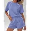 image:imagePRETTYGARDEN Shorts Sets Women 2 Piece Outfits Summer 2026 Matching Workout Athletic Clothing Casual Spring Travel LoungewearLight Blue