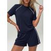 image:imagePRETTYGARDEN Shorts Sets Women 2 Piece Outfits Summer 2026 Matching Workout Athletic Clothing Casual Spring Travel LoungewearNavy Blue