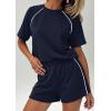 image:imagePRETTYGARDEN Shorts Sets Women 2 Piece Outfits Summer 2026 Matching Workout Athletic Clothing Casual Spring Travel LoungewearNavy Blue