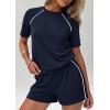 image:imagePRETTYGARDEN Shorts Sets Women 2 Piece Outfits Summer 2026 Matching Workout Athletic Clothing Casual Spring Travel LoungewearNavy Blue