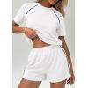 image:imagePRETTYGARDEN Shorts Sets Women 2 Piece Outfits Summer 2026 Matching Workout Athletic Clothing Casual Spring Travel LoungewearWhite