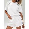 image:imagePRETTYGARDEN Shorts Sets Women 2 Piece Outfits Summer 2026 Matching Workout Athletic Clothing Casual Spring Travel LoungewearWhite