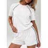image:imagePRETTYGARDEN Shorts Sets Women 2 Piece Outfits Summer 2026 Matching Workout Athletic Clothing Casual Spring Travel LoungewearWhite