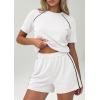image:imagePRETTYGARDEN Shorts Sets Women 2 Piece Outfits Summer 2026 Matching Workout Athletic Clothing Casual Spring Travel LoungewearWhite