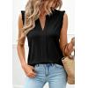 image:imagePRETTYGARDEN Sleeveless Tops for Women 2026 Summer Dressy Tank Tops Cute V Neck Ruffle Blouses Spring Work Office ShirtsBlack