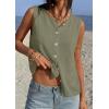 image:imagePRETTYGARDEN Sweater Vest Women 2026 Summer Sleeveless Cardigans Trendy Knit Vest Top Button Down Spring Sweater TopsArmy Green