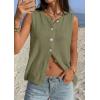 image:imagePRETTYGARDEN Sweater Vest Women 2026 Summer Sleeveless Cardigans Trendy Knit Vest Top Button Down Spring Sweater TopsArmy Green