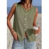 image:imagePRETTYGARDEN Sweater Vest Women 2026 Summer Sleeveless Cardigans Trendy Knit Vest Top Button Down Spring Sweater TopsArmy Green