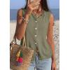 image:imagePRETTYGARDEN Sweater Vest Women 2026 Summer Sleeveless Cardigans Trendy Knit Vest Top Button Down Spring Sweater TopsArmy Green