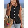 image:imagePRETTYGARDEN Sweater Vest Women 2026 Summer Sleeveless Cardigans Trendy Knit Vest Top Button Down Spring Sweater TopsBlack