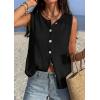 image:imagePRETTYGARDEN Sweater Vest Women 2026 Summer Sleeveless Cardigans Trendy Knit Vest Top Button Down Spring Sweater TopsBlack