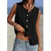 image:imagePRETTYGARDEN Sweater Vest Women 2026 Summer Sleeveless Cardigans Trendy Knit Vest Top Button Down Spring Sweater TopsBlack