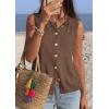 image:imagePRETTYGARDEN Sweater Vest Women 2026 Summer Sleeveless Cardigans Trendy Knit Vest Top Button Down Spring Sweater TopsBrown